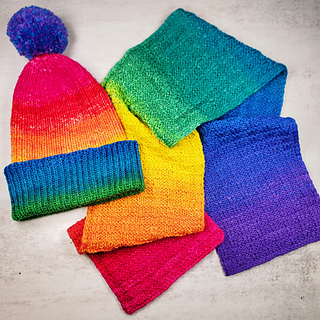 Upside Down Rainbow Hat Set