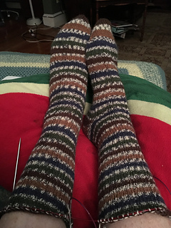 I can still do three more pattern repeats; I think these will be knee- heights.