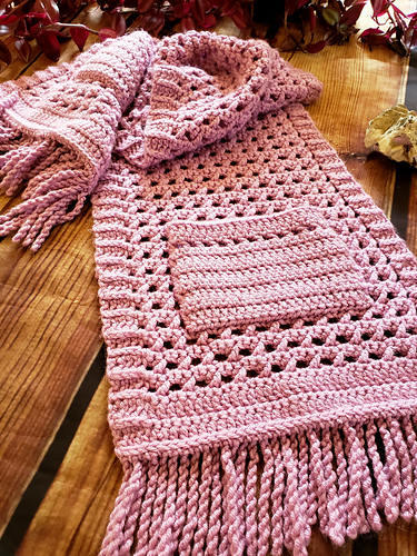 Lattice Sjal med Lomme - Suzanne Long