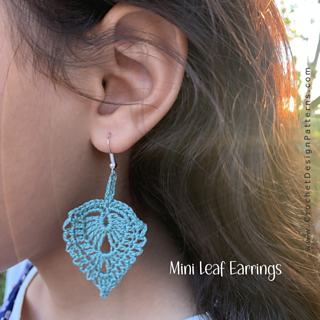Mini leaf earrings | Crochet pattern