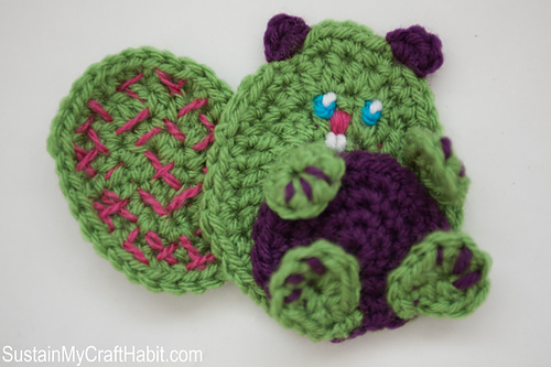 Baby Beaver Crochet Applique photo 2