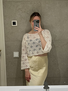 Crochet floral sweater