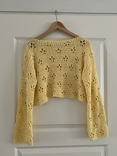 Yellow crochet pullover