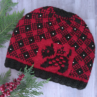 Beanie Up Scottie Hat with white Beads