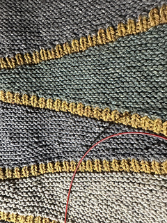 I’m doing some alternating colours, so it’s gray on one side, and various soft bluey grays up the other.