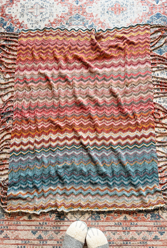 Chevron Tassels Temperature Blanket photo 3