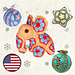 Christmas African Flowers Elephant Baubles Star pattern 