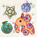 Christmas African Flowers Elephant Baubles Star pattern 