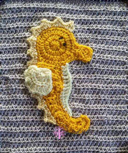 Ravelry Seahorse Applique pattern by Teri Heathcote