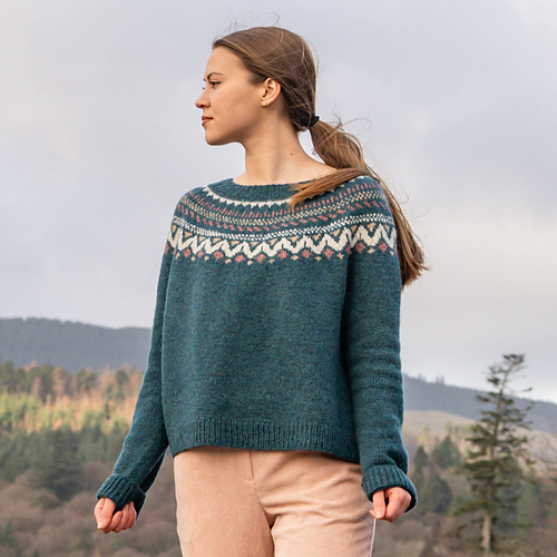 YOKE ヨーク Printed Cotton Cneck Sweater One-Yoke-Colorwork-The-Fibre-