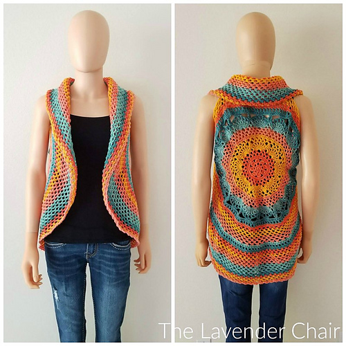 Ravelry Sunset Mandala Circular Vest pattern by Dorianna Rivelli