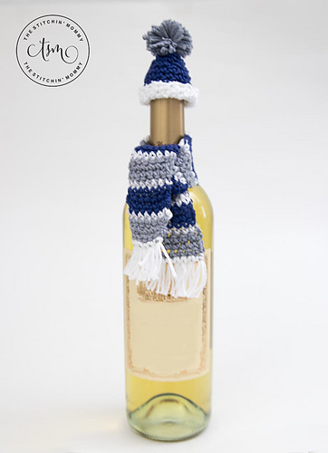 Holiday Wine Bottle Hat and Scarf Cozy photo 3