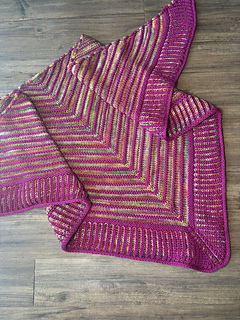 Sample is standard size made with DK weight yarn.