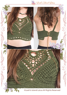 Tester photos for the Amari Bralette featuring a lace-up option for the back. 