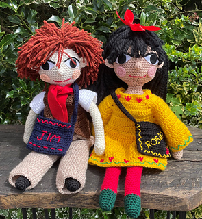 * antique doll ❀ ストローハットと三つ編み ミニョネットgirl Ravelry: Rosie and Jim pattern by Leonie Edwards
