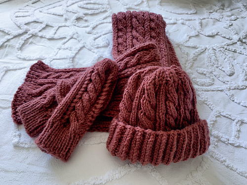 Rustic Scarf, Beanie and Mitten Combo