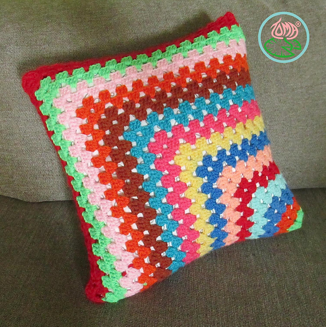 Contemporary Granny-Square Pillowcase