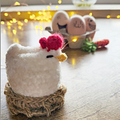 Adorable Easter Chick in a Jute Basket crochet free pattern