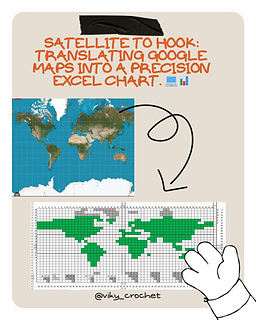 A detailed technical Excel crochet chart used to create a precision amigurumi world map with 100% accurate geography.