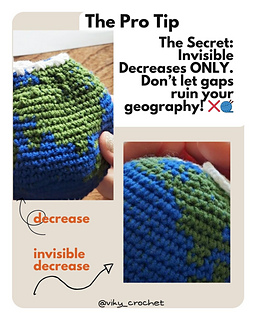 Close-up of a realistic Earth crochet project worked in spirals using blue, green, and white yarn to represent the planet.