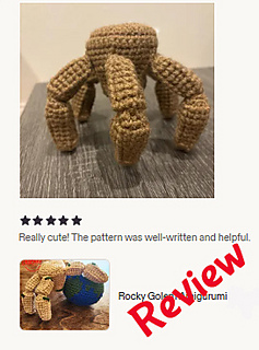 A review of my Rocky crochet pattern from another shop