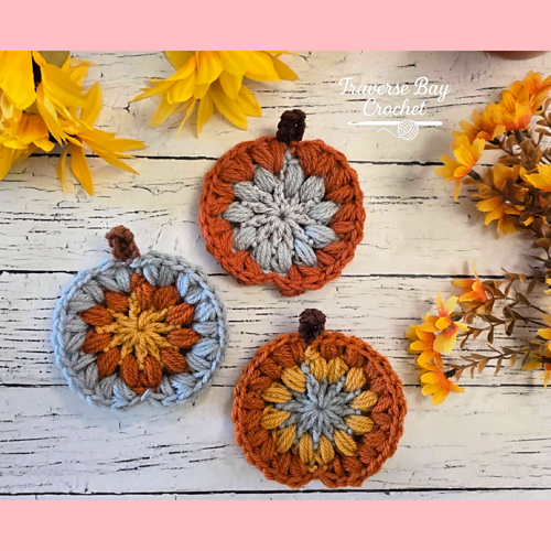 Granny Pumpkin Coasters
