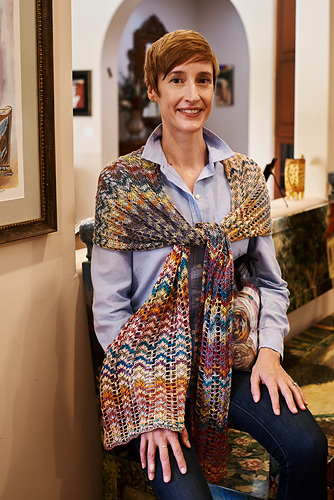 Ravelry: 6701D 4 color Arrow Eyelet Wrap pattern by Barry Klein