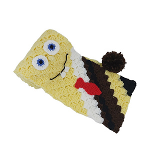 Sciarpa SpongeBob 100% Fleece Per Bambino E Adulto - Rossa Lavabile In Lavatrice