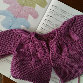 Knitted Baby Sweater Autumn Maple Leaf Design In Dusty Rose main image 1