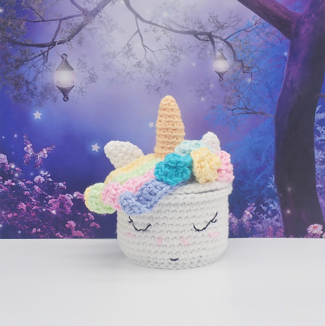 Ravelry Unicorn Trinket Box pattern by Joanna M. Wojciech