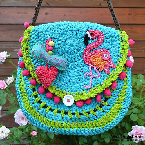 Ravelry Flamingo purse pattern by Vendula Maderska