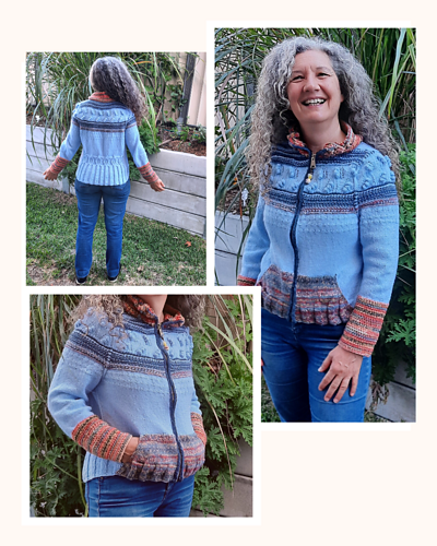 Blue Orange Zipped Cardigan