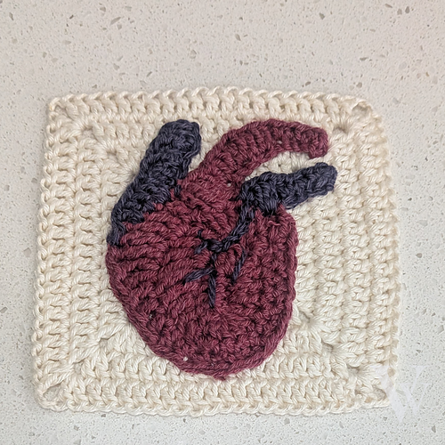 Anatomical Heart Granny Square