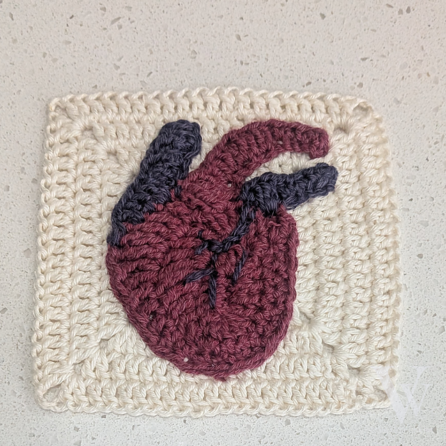 Anatomical Heart Granny Square