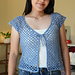 Tie-Front Mesh Top pattern 