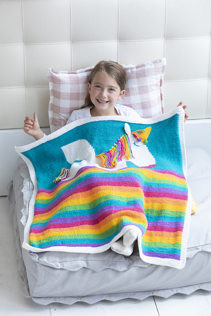 unicorn knit blanket