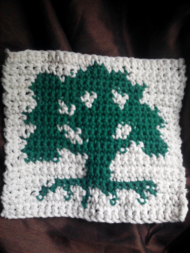 Magic the Gathering Green Mana (Forest) Potholder photo 2
