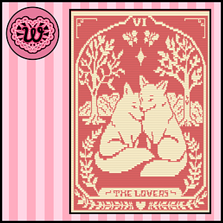The Lovers Tarot Card  Mosaic Crochet Blanket Pattern