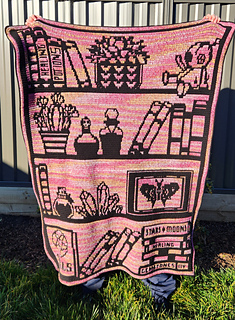 A Witches Wares Bookcase Overlay Mosaic Crochet Blanket Pattern