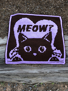 Cat Got Your Tongue? Overlay Mosaic Crochet Wall Hanging/Cushion Panel Decor Pattern
