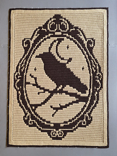 A Midnight Meander Overlay Mosaic Crochet Wall Hanging Decor Pattern