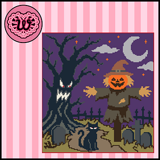 The Haunted Hollow Tapestry Crochet Halloween Wall Hanging Decor Pattern
