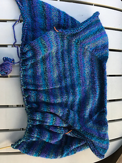 One ball of Marble Chunky knitted this length of the sweater.