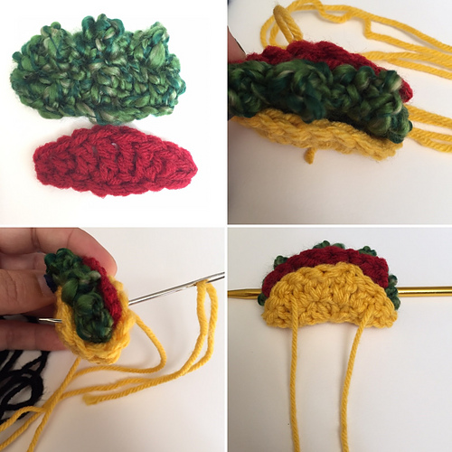 Ravelry Taco Keychain pattern by Will Crochet