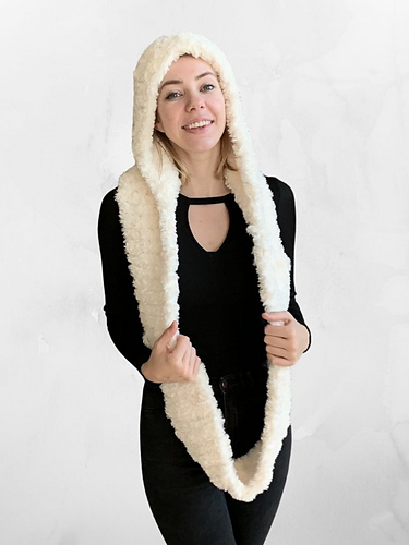 Faux Fur Hooded Infinity Scarf photo 4