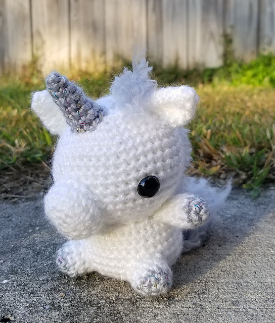 Purple and White Chibi Unicorn Amigurumi