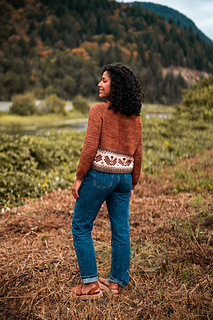 Model wearing size 44" with 8" positive ease