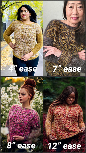 More Ease = More Brioche on shoulders and upper arm. Check out these gorgeous examples!