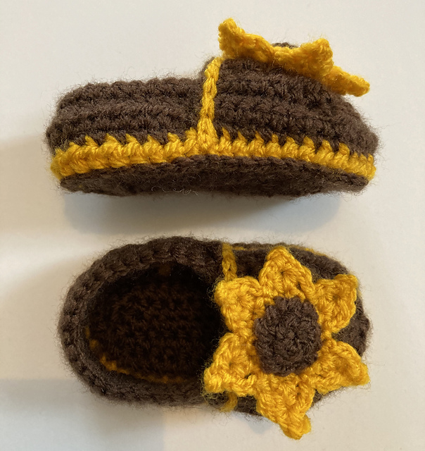 sunflower baby shoes