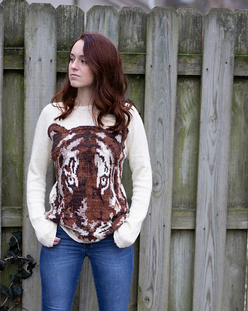 tiger knit sweater